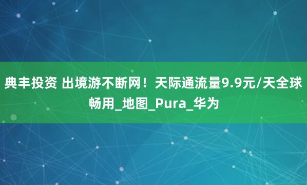 典丰投资 出境游不断网！天际通流量9.9元/天全球畅用_地图_Pura_华为