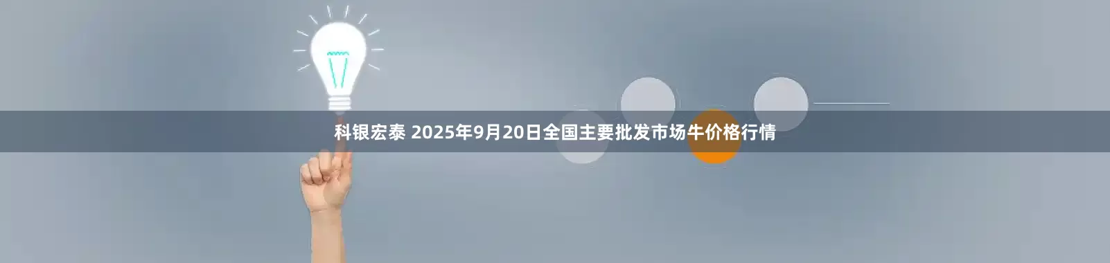 科银宏泰 2025年9月20日全国主要批发市场牛价格行情